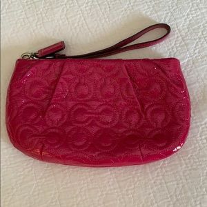 Coach logo wristlet